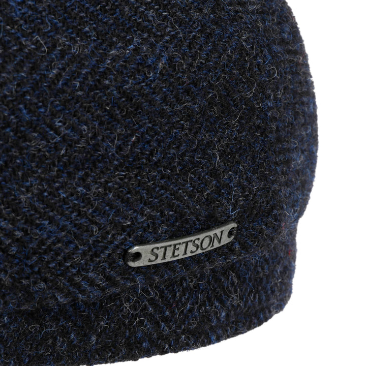 Stetson Driver Cap Wool Herringbone Dark Navy - XXL