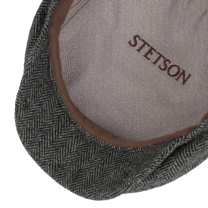 Stetson Driver Cap Wool Herringbone Moss Green