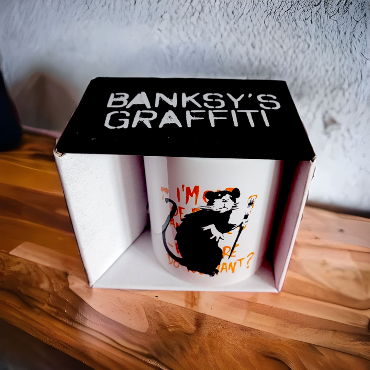 Banksy Ceramic Mug 325ml - I'm Out of Bed