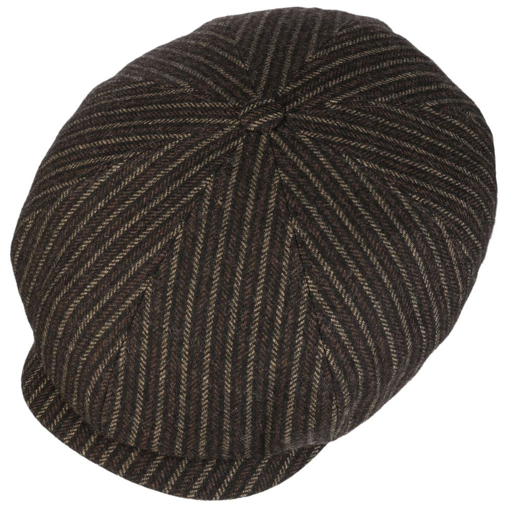 Stetson 8 -Panel Peaky Blinders Style Cap - Woolen Stripe