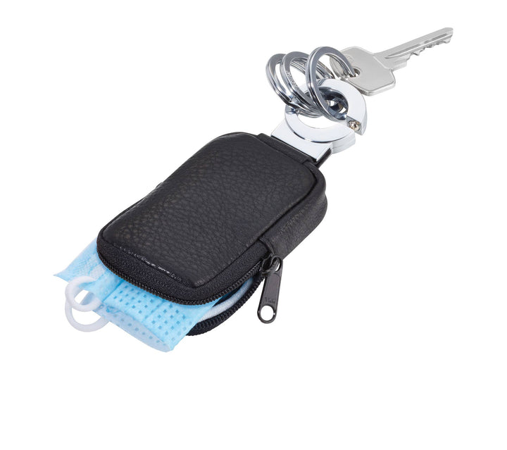 TROIKA - POCKET CLICK Key ring with pocket + 3 rings | leather