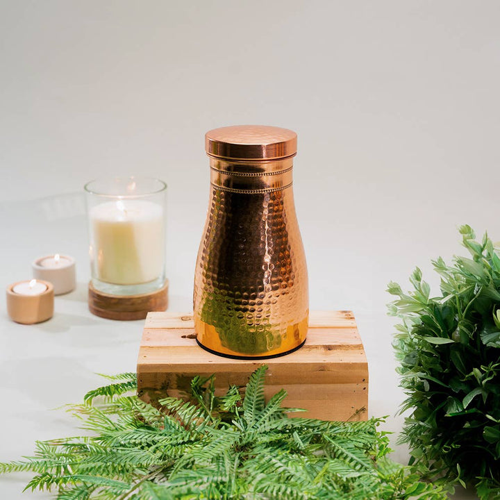 Pure copper decanter hammered ± 950 ml jug