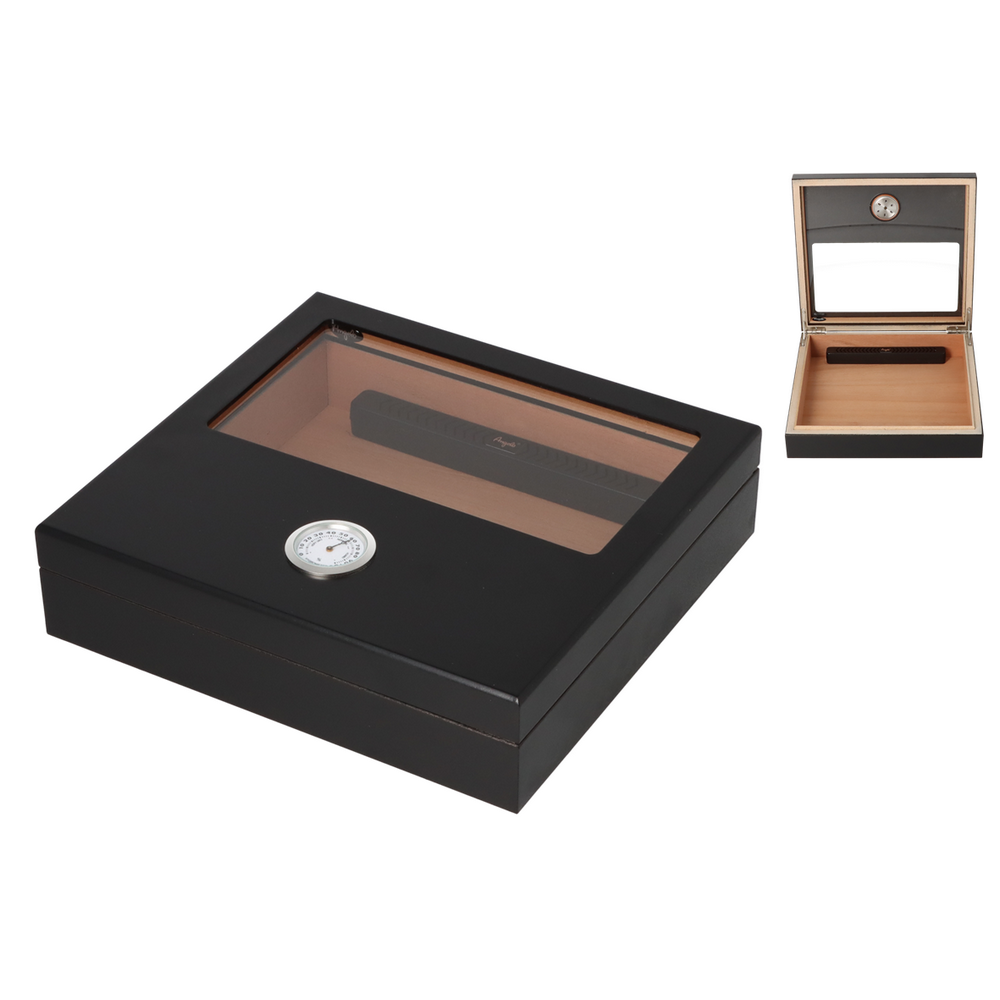 Angelo Premium Cigar Humidor i Sort Træ