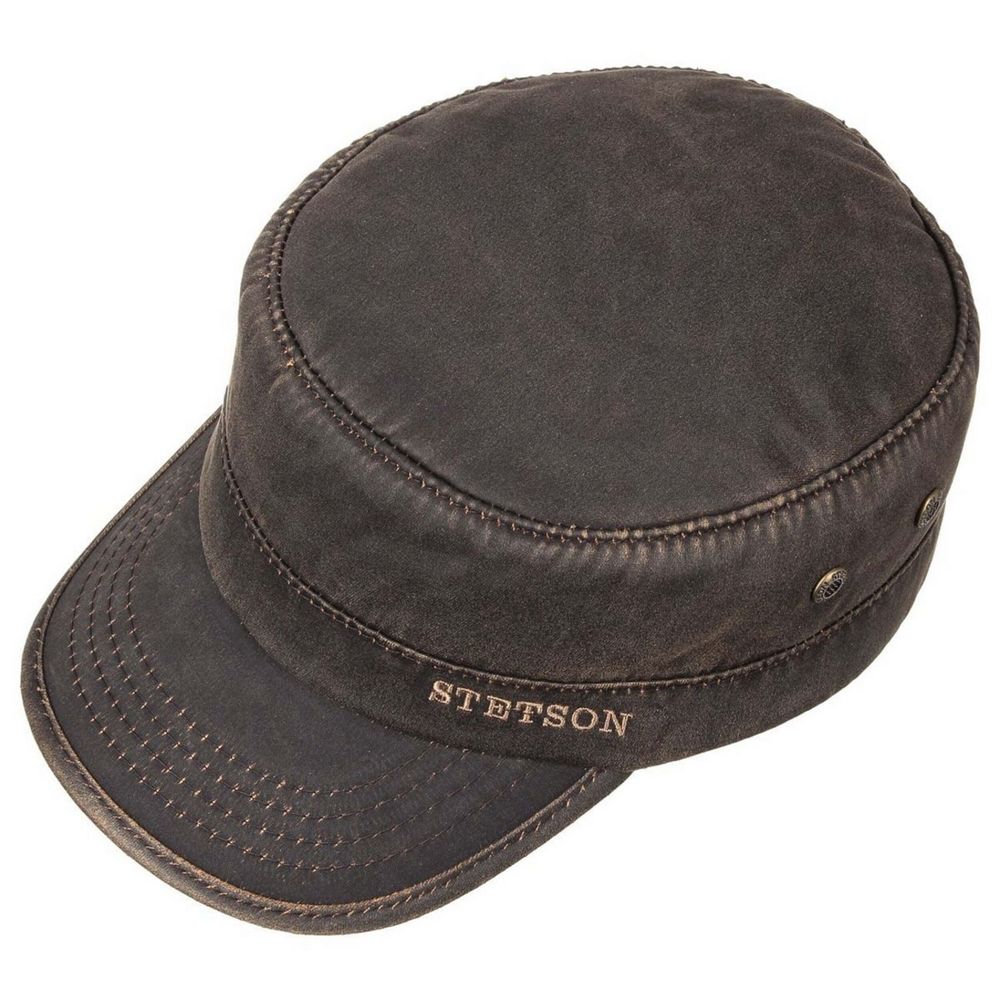 Stetson Oilskin Look Stetson Army Keps med Foder - Brun