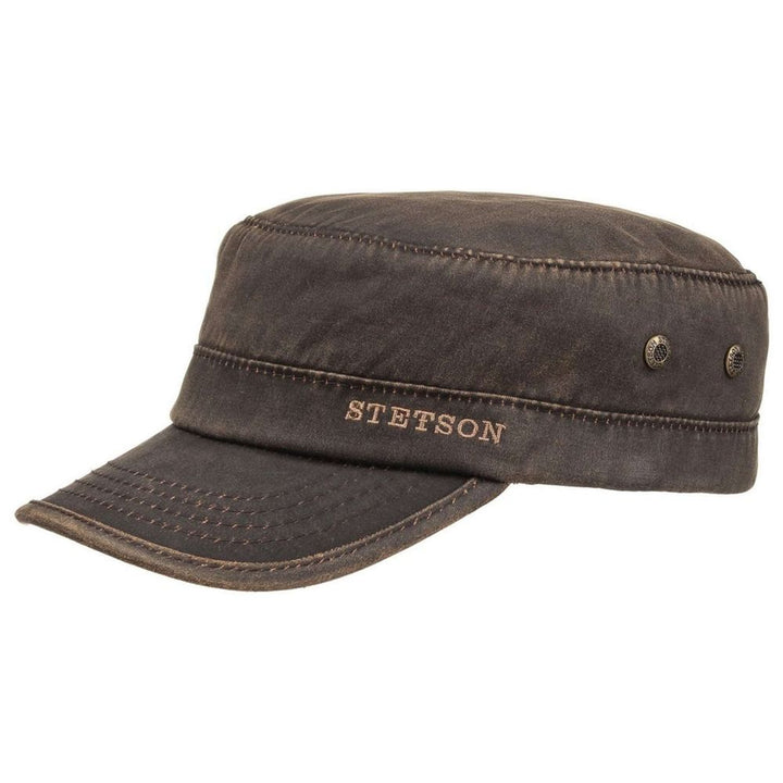 Stetson Oilskin Look Stetson Army Keps med Foder - Brun