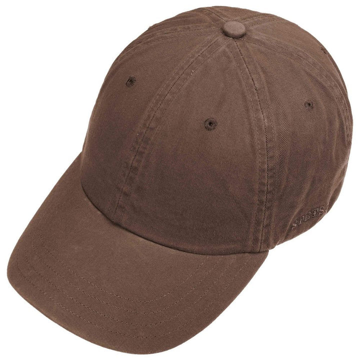 Stetson Baseball Cap Cotton - Ensfarvet Brun