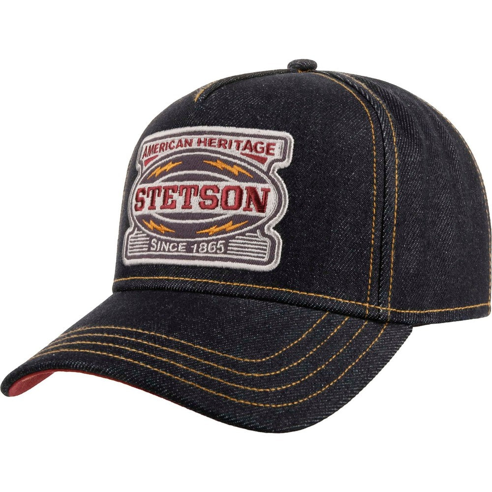 Stetson American Heritage Lightning - Sort Denim Trucker Cap - Baseball Cap fra Stetson hos The Prince Webshop