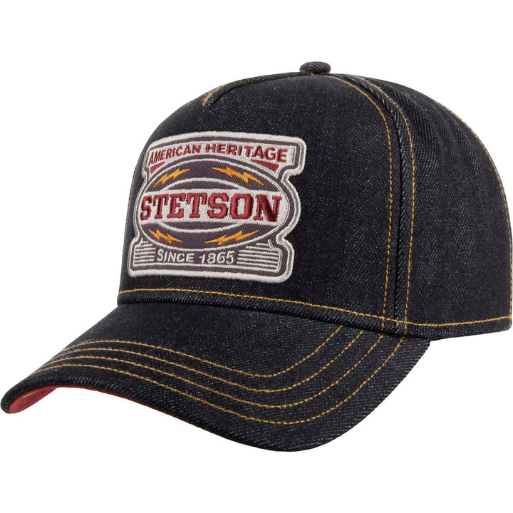 Stetson American Heritage Lightning - Sort Denim Trucker Cap - Baseball Cap fra Stetson hos The Prince Webshop