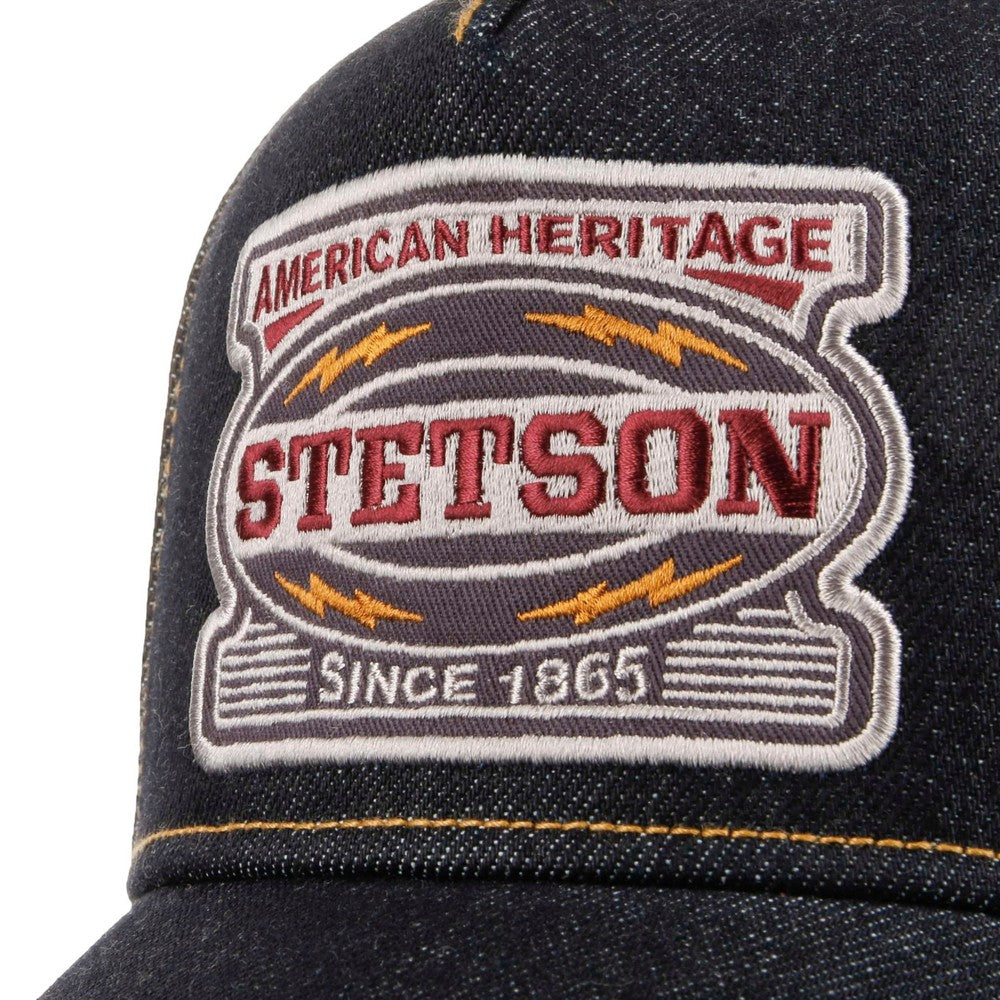 Stetson American Heritage Lightning - Sort Denim Trucker Cap - Baseball Cap fra Stetson hos The Prince Webshop