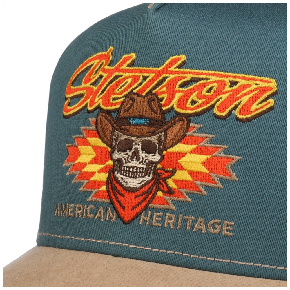 Stetson Trucker Cap Cowboy Skull Green/Beige