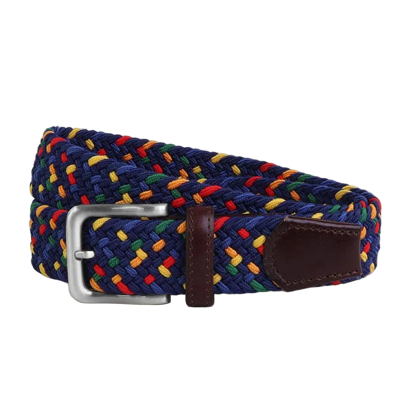Wakerley 35mm Navy/Rød/Gul Elastisk Webbing Bælte - Bælte fra Sophos hos The Prince Webshop