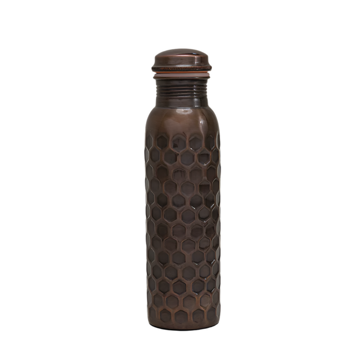Pure copper water bottle diamond antique ± 950 ml (heavy)