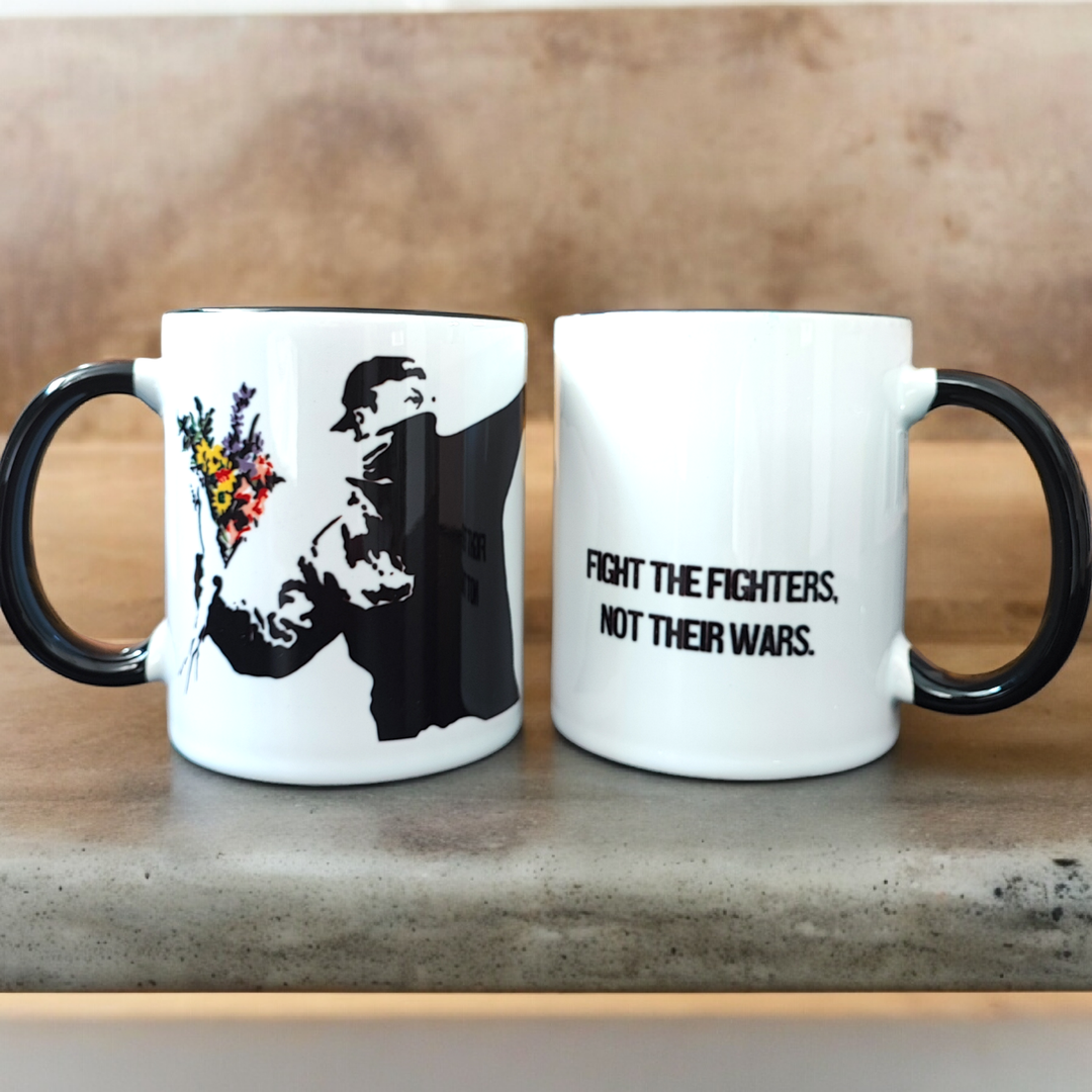 Banksy Ceramic Mug 325ml - The Flower Thrower