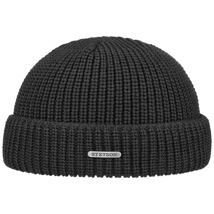 Stetson Docker -stil Beanie Hue Black Merino Wool