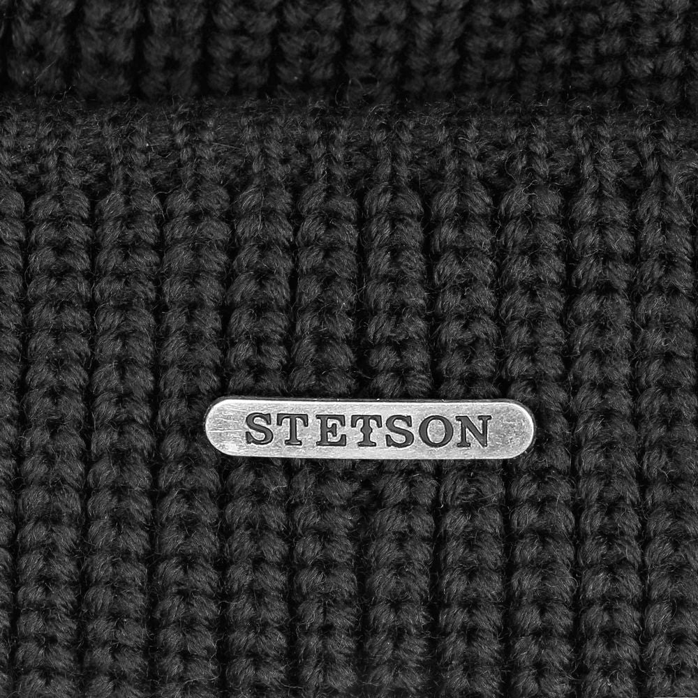 Stetson Docker -stil Beanie Hue Black Merino Wool