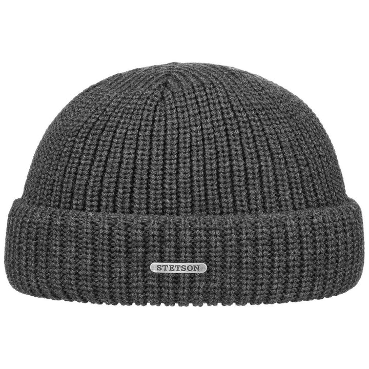 Stetson Docker -stil beanie nyans antracit bomull