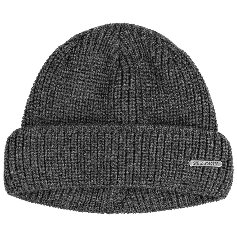 Stetson Docker -stil beanie nyans antracit bomull