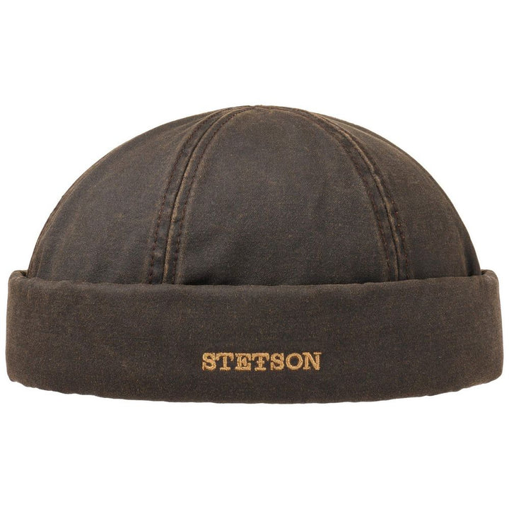 Stetson Docker Cap CO/PES Brown Oilskin Look