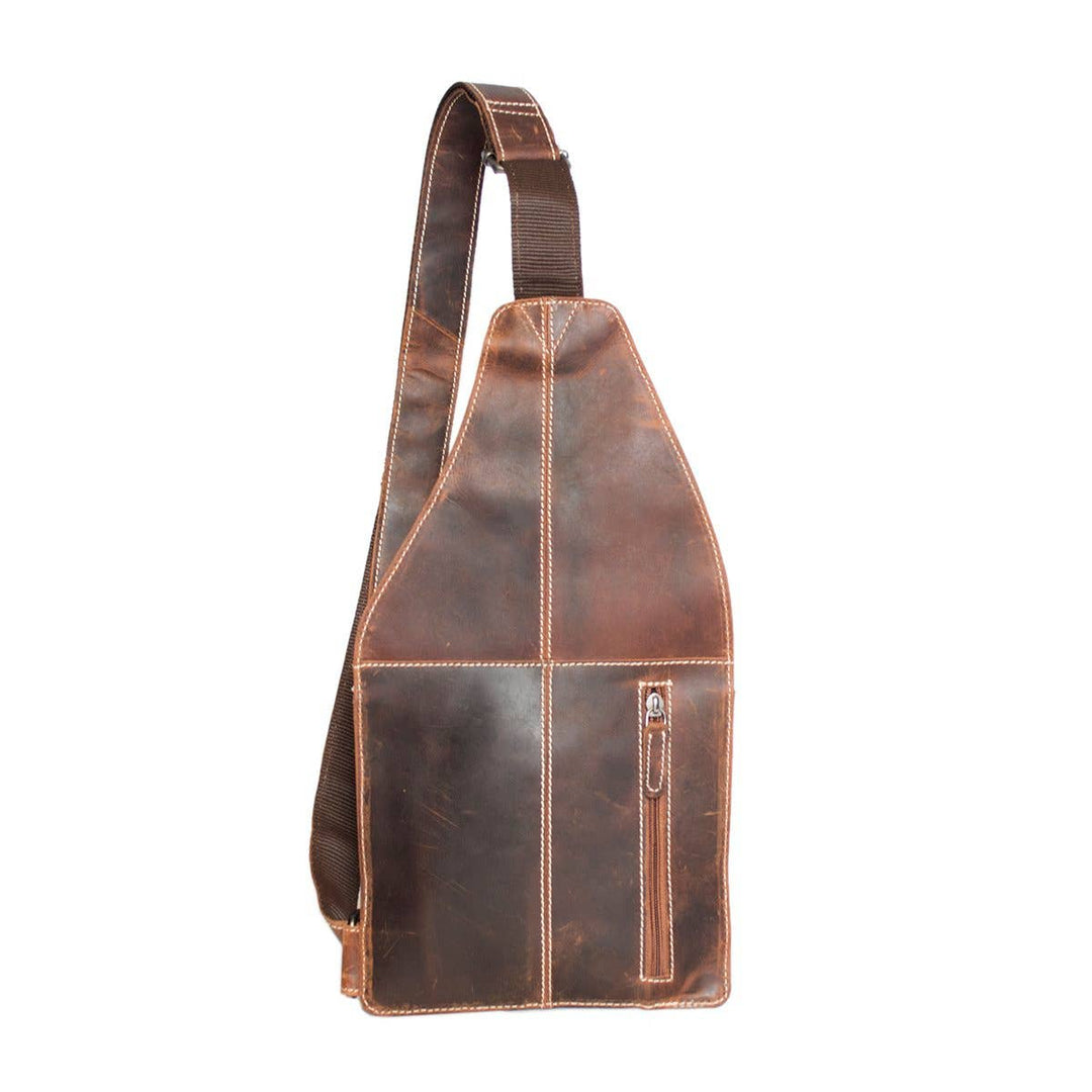 Arrigo crossbody axel bakom buffelläder - Cognac