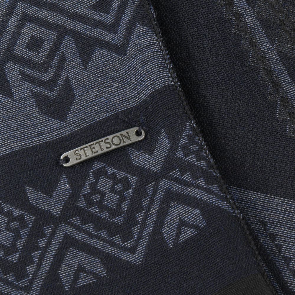 Stetson Scarf Ethnic Jaquard - Midnight Blue Cottonmix - Halstørklæde fra Stetson hos The Prince Webshop