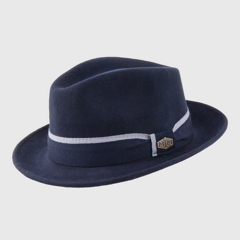 Mjm alberto fedora hatt - marinblå ull fab