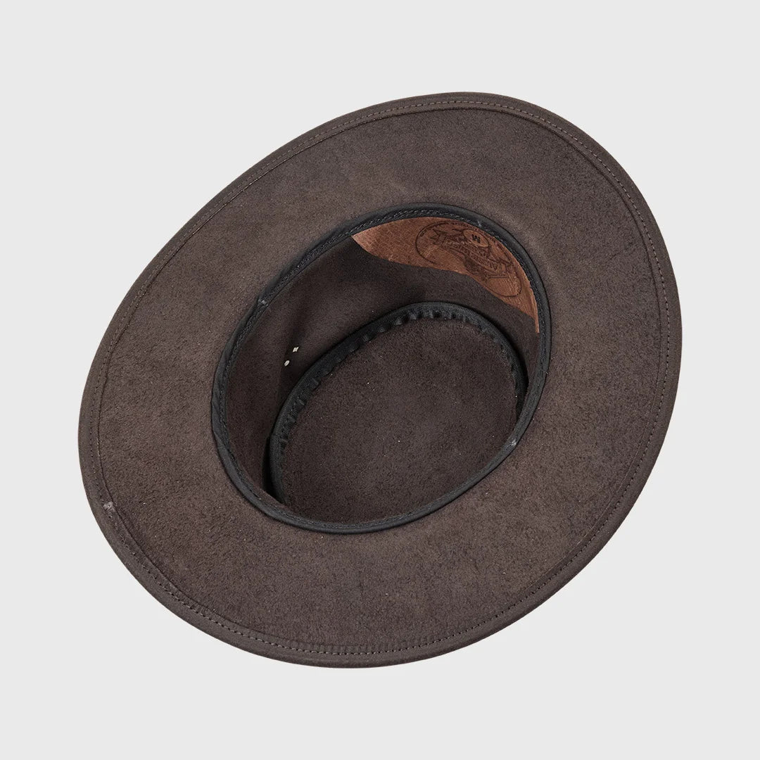 Aussie Bush Cow - Brown Squashable Leather Hat
