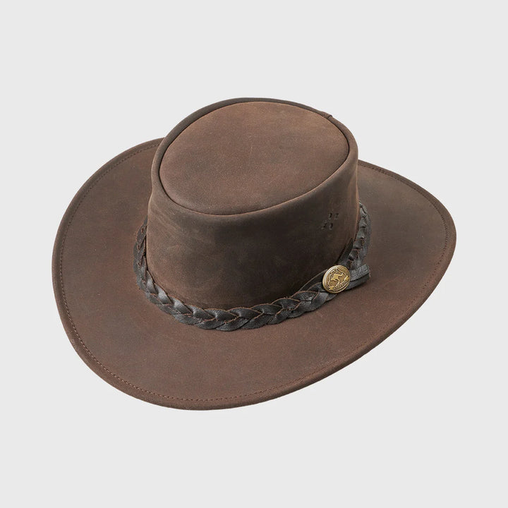 Aussie Bush Cow - Brown Squashable Leather Hat