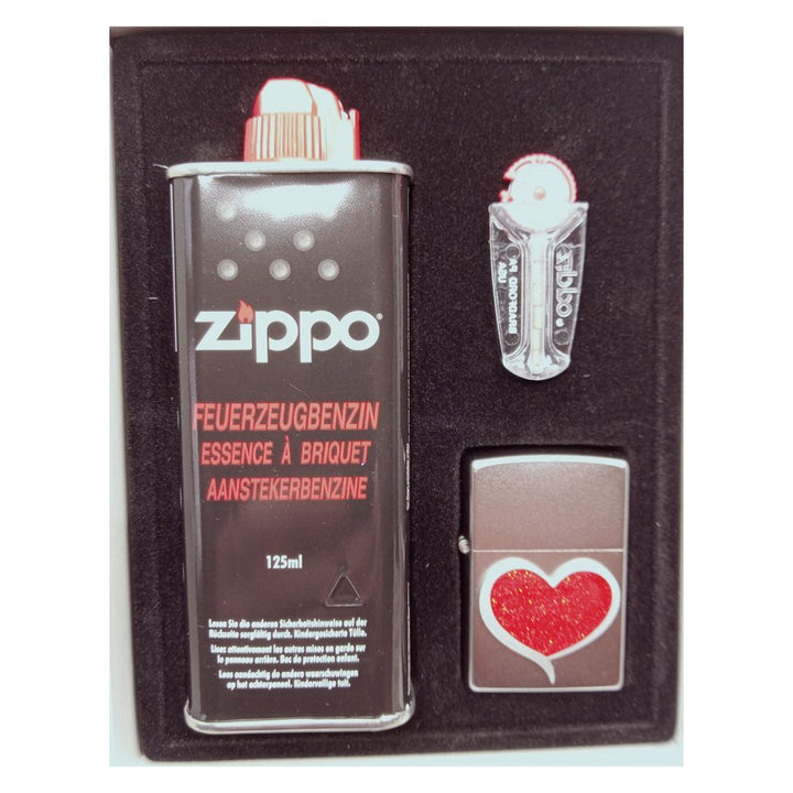 Original Zippo Red Heart Lighter i presentförpackning