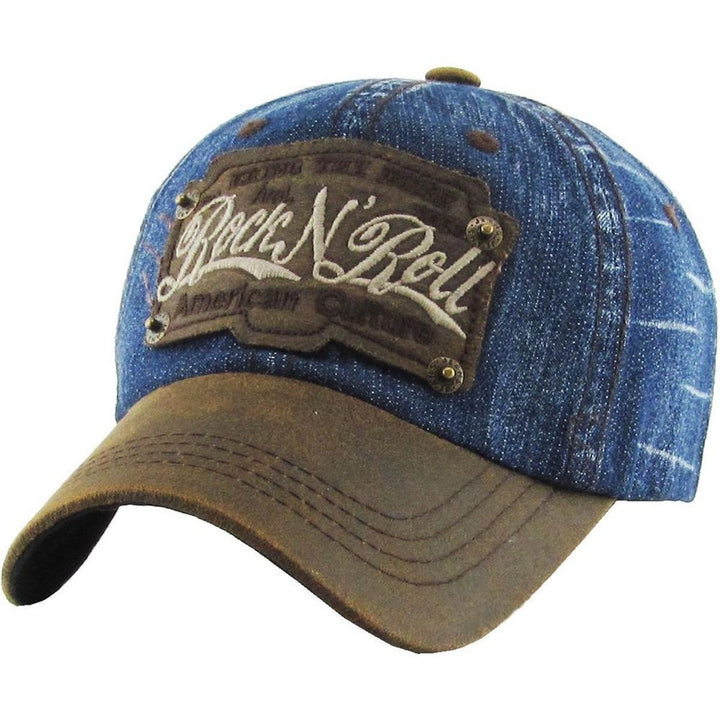 ROCK N ROLL VINTAGE BALLCAP - BLÅ DENIM