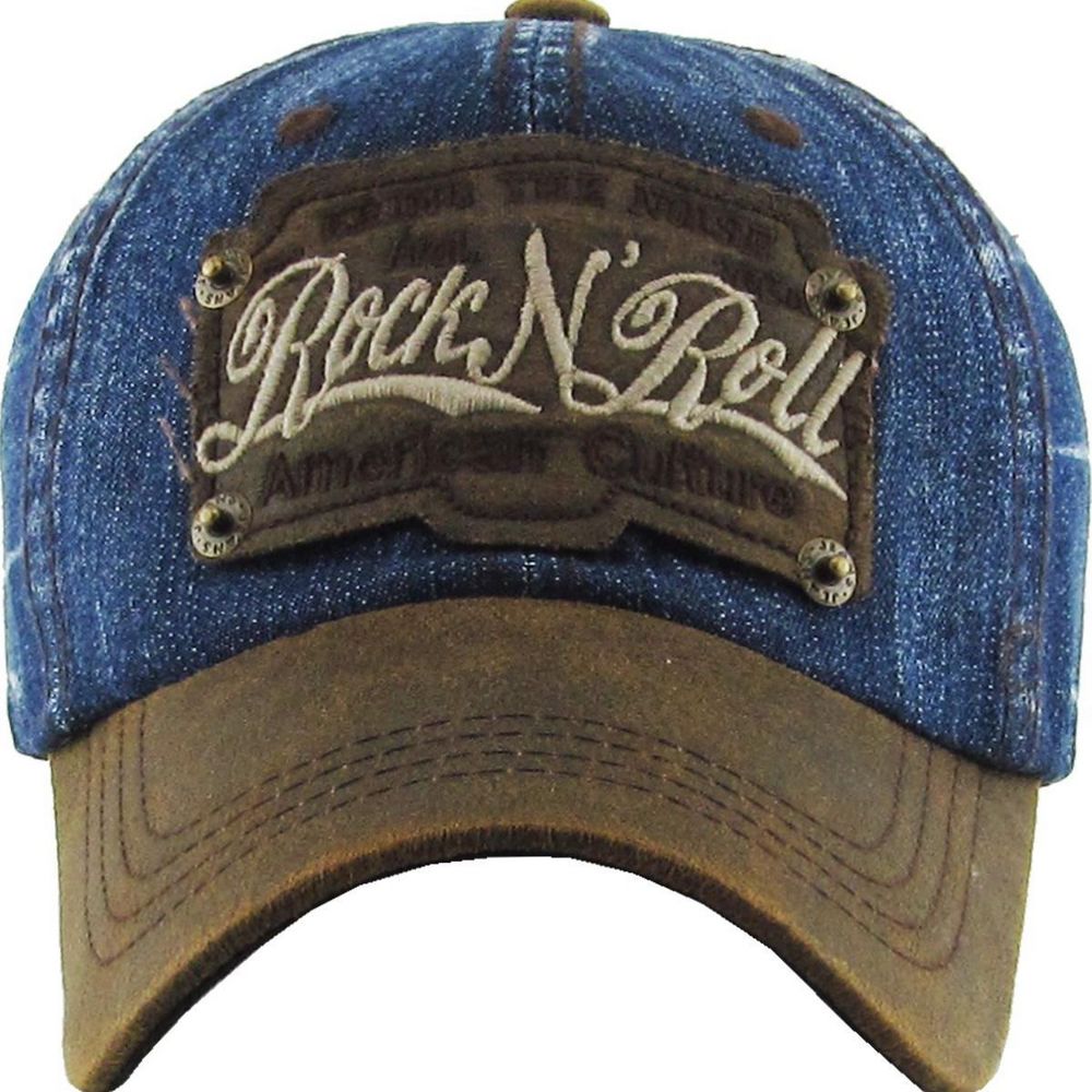 ROCK N ROLL VINTAGE BALLCAP - BLÅ DENIM