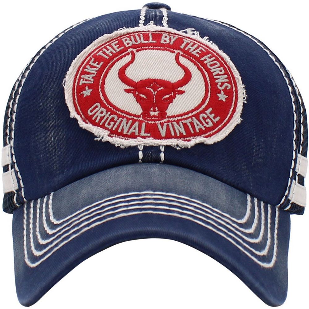 LONGHORN BULL VINTAGE BALLCAP - Blå