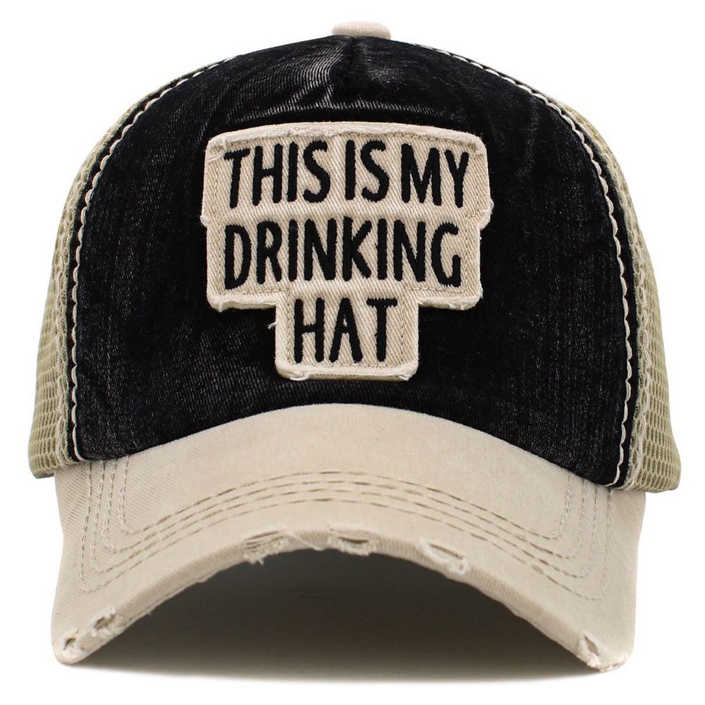 THIS IS MY DRINKING HAT Vintage Ballcap - 2 friske farver - Baseball Cap fra Ethos hos The Prince Webshop