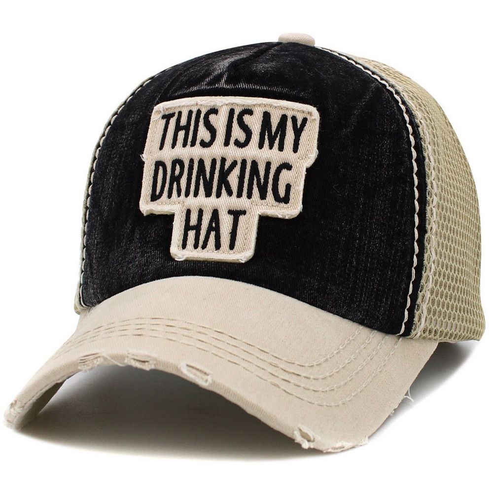 THIS IS MY DRINKING HAT Vintage Ballcap - 2 friske farver - Baseball Cap fra Ethos hos The Prince Webshop