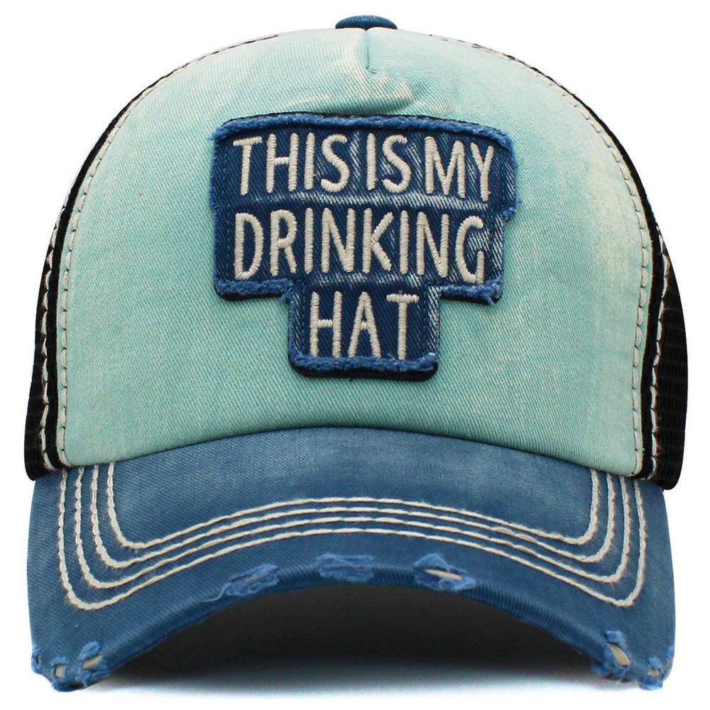 THIS IS MY DRINKING HAT Vintage Ballcap - 2 friske farver - Baseball Cap fra Ethos hos The Prince Webshop