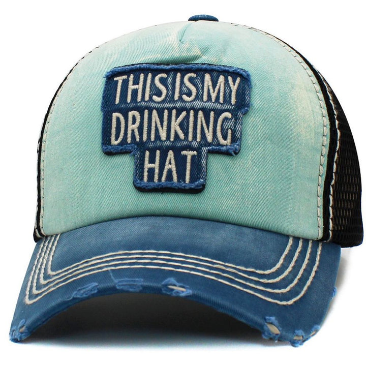 THIS IS MY DRINKING HAT Vintage Ballcap - 2 friske farver - Baseball Cap fra Ethos hos The Prince Webshop