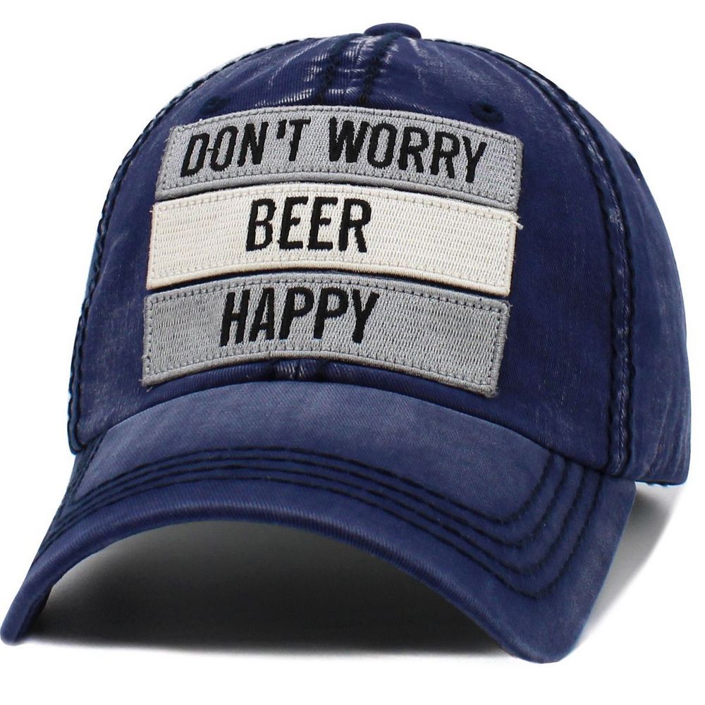 Oroa dig inte öl Happy Vintage Ballcap - 3 färger