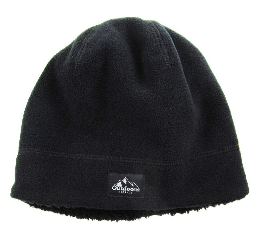 OUTDOOR BEANIE SHERPA FLEECE LINED - Sort Hue - Hue fra Ethos hos The Prince Webshop