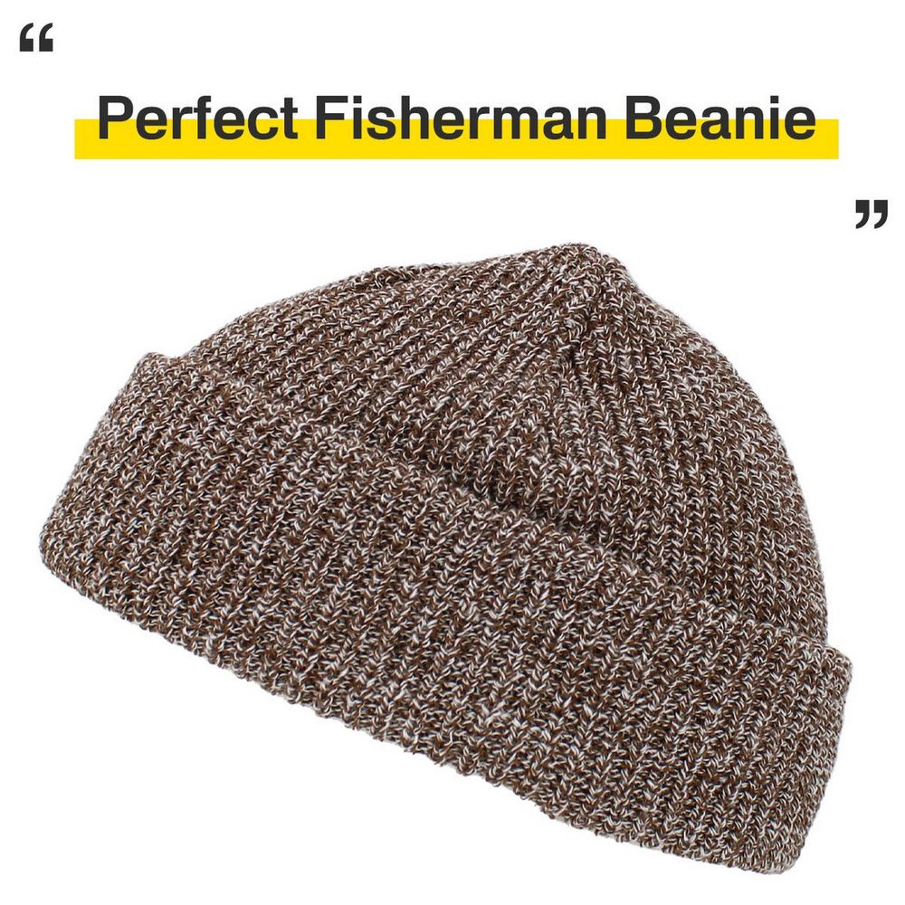 Ethos Fisherman Beanie - Brown -Mix akryl nyans i klassisk fiskarstil