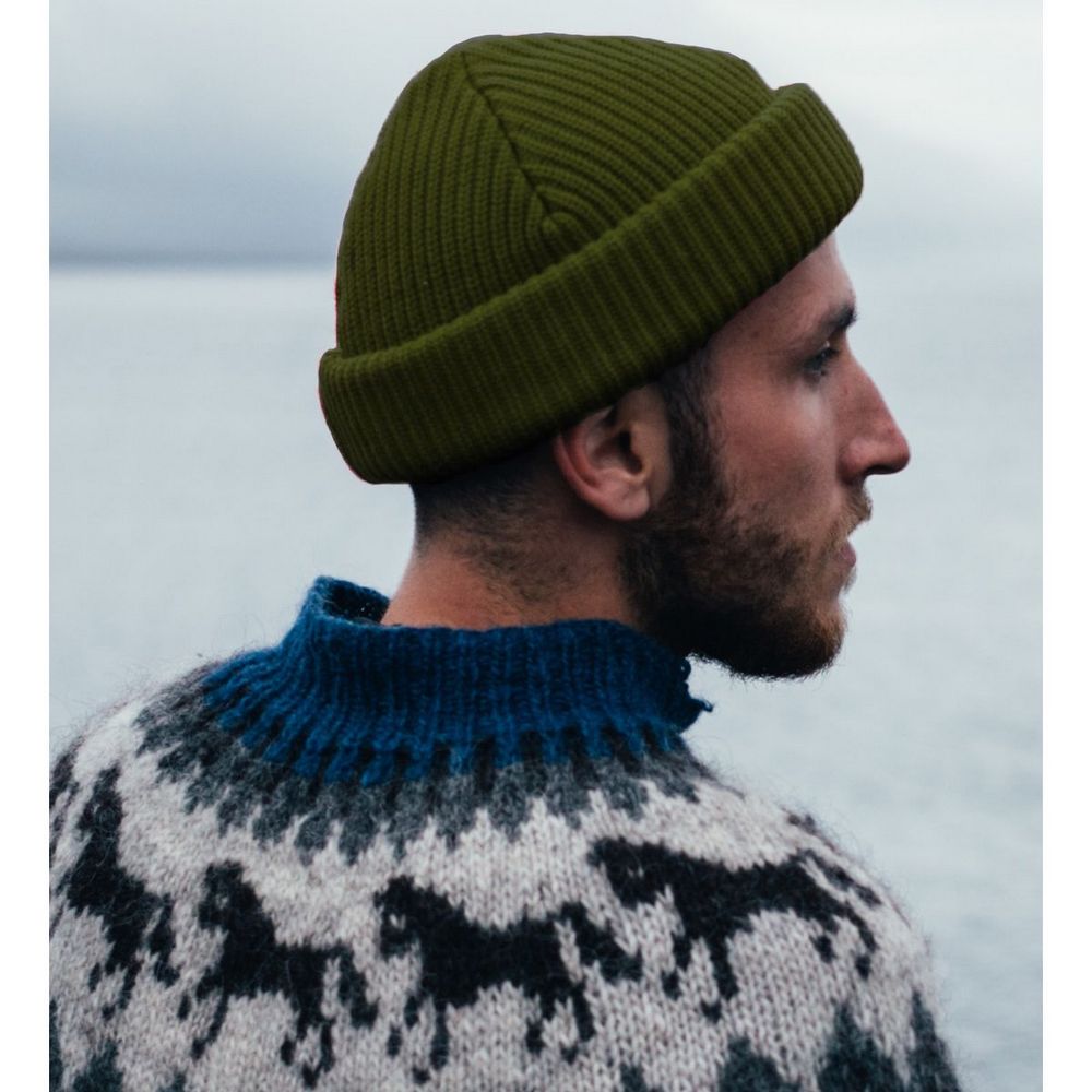 Ethos Fisherman Beanie - Green Acrylic Hue in Classic Fisherman Style