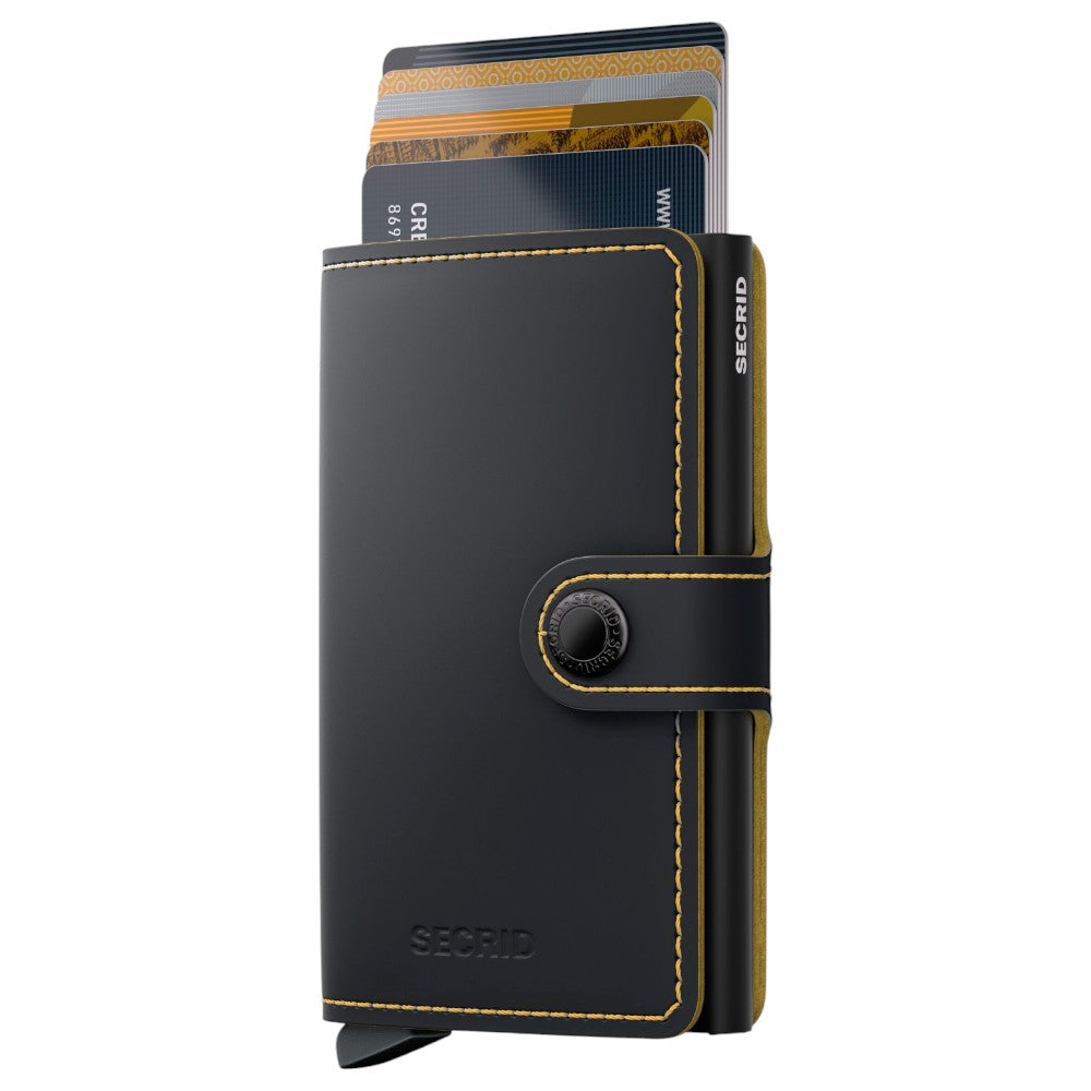 SECRID Miniwallet Matte Black & Ochre