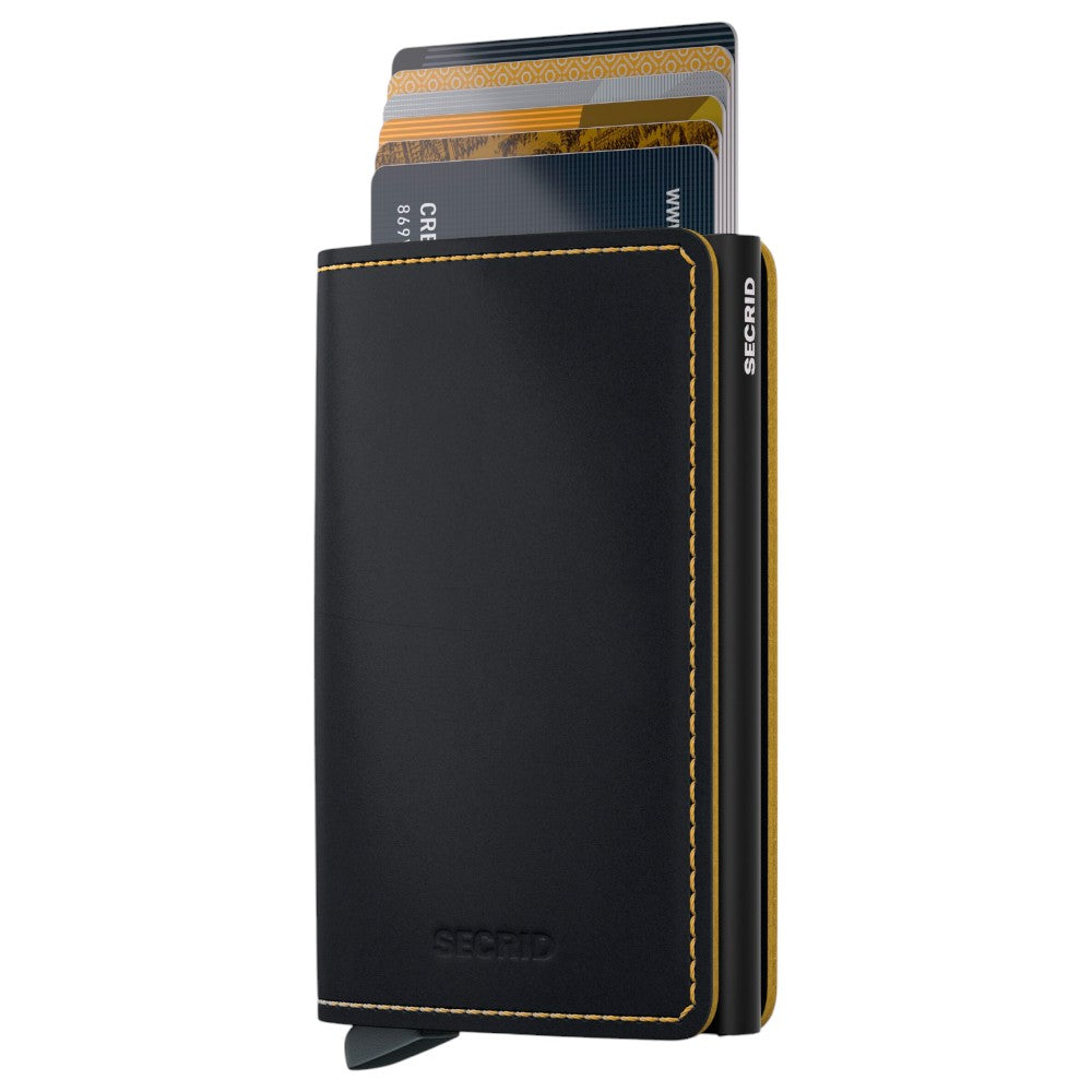 SECRID Slimwallet Matte Black & Ochre - Kortholder fra SECRID hos The Prince Webshop