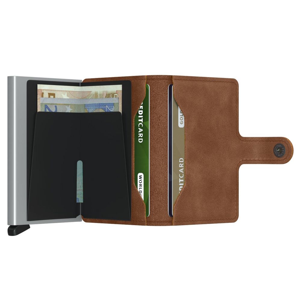 SECRID MINIWALLET Vintage Cognac & Silver - Kortholder fra SECRID hos The Prince Webshop