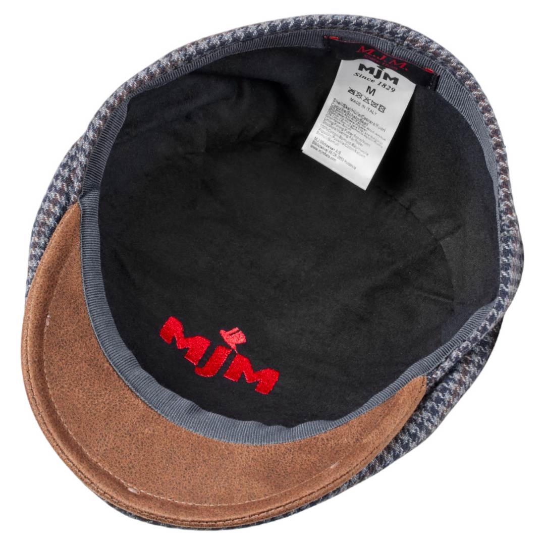 MJM Broker 32 Wool Mix Blue Check Sixpence - Flat Cap fra MJM Hats hos The Prince Webshop