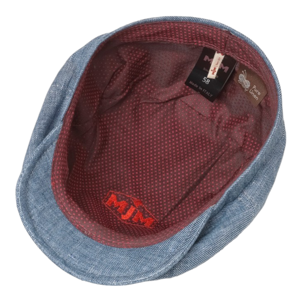 MJM Montreal Blue Linen 8-panel Sixpence