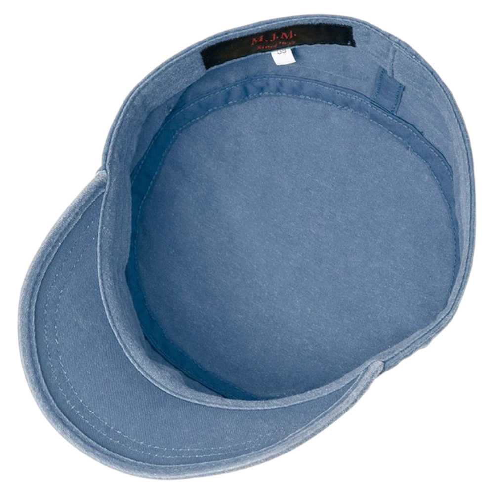 MJM CUBA Army Cap Dyed Cotton Twill - Blue Denim
