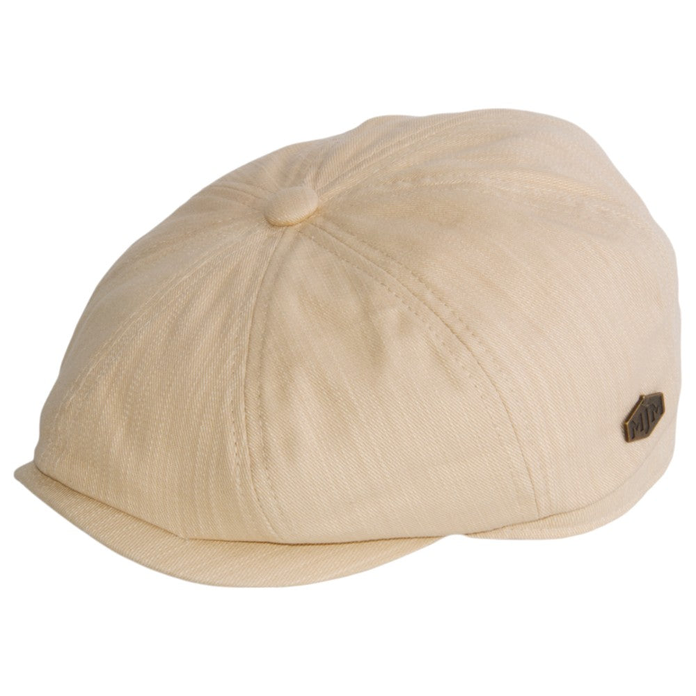 MJM Peeky Summer Flat Cap - Beige Bomulds Sixpence - Flat Cap fra MJM Hats hos The Prince Webshop