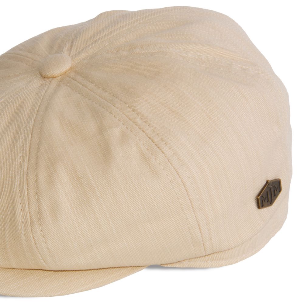 MJM Peeky Summer Flat Cap - Beige Cotton Sixpence