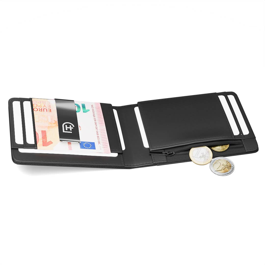 Smart wallet in slim leather for men