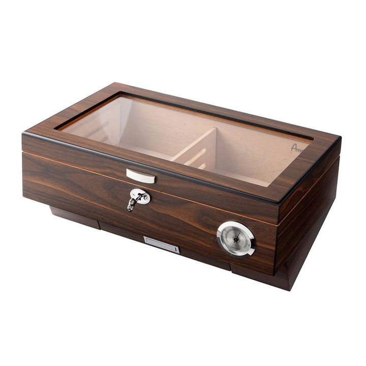 Angelo Gastro Cigar Humidor med fönster, lås och låda