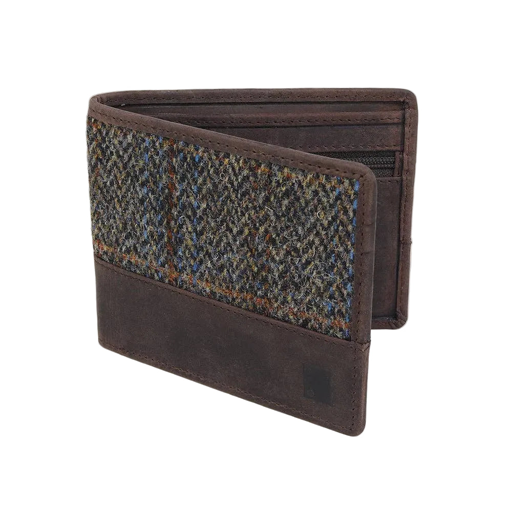 Brun Harris Tweed tegnebog
